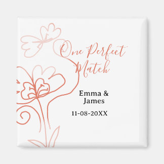 One Perfect match terracotta wedding couple name f Magneet
