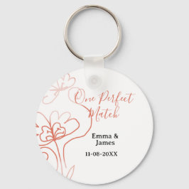One Perfect match terracotta wedding couple name f Sleutelhanger