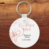 One Perfect match terracotta wedding couple name f Sleutelhanger (Achterkant)