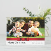 One Photo Christmas Flat Holiday Kaart (Staand voorkant)