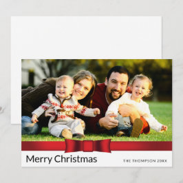 One Photo Christmas Flat Holiday Kaart