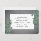 One Photo Christmas Greenery & Rustiek Grijs Hout Feestdagenkaart (Achterkant)