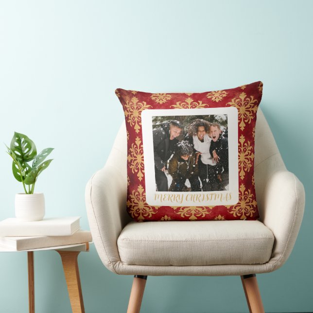 One Photo Custom Holiday Snowflake  Kussen (Stoel)