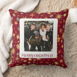 One Photo Custom Holiday Snowflake Kussen