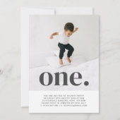 One Photo First Birthday Invitation Kaart (Voorkant)