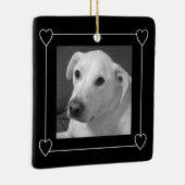 One Photo Heart Lijst Zwart-wit Keramisch Ornament (Rechts)