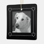 One Photo Heart Lijst Zwart-wit Keramisch Ornament (Links)