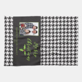 One Photo Holiday Black and White Houndstooth Theedoek (Horizontaal)