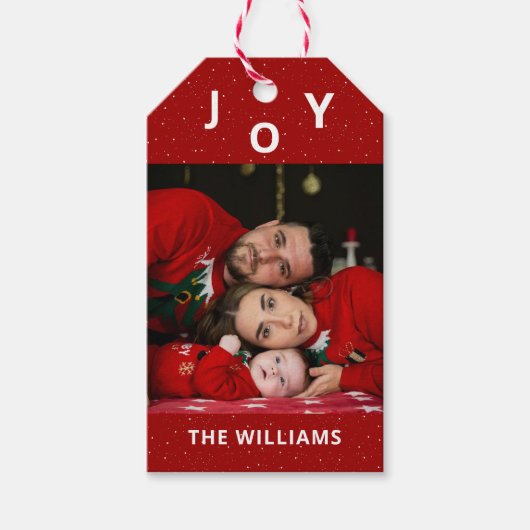 One Photo Joy Gift Label Cadeaulabel (Voorkant)