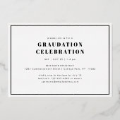 One Photo Modern Minimalist Graduation Party Gold Folie Uitnodiging (Achterkant)