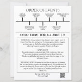 One Photo Newspaper QR Code White Wedding Program  (Achterkant)