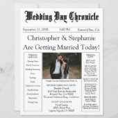 One Photo Newspaper QR Code White Wedding Program  (Voorkant)