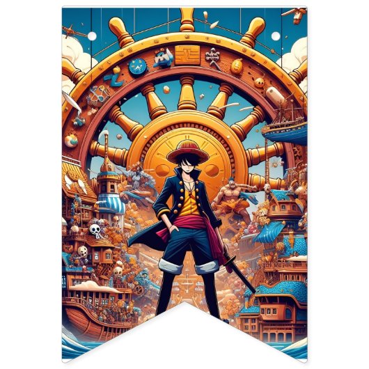 One Piece Anime Party Bunting Flags Vlaggetjes (Eerste vlag)