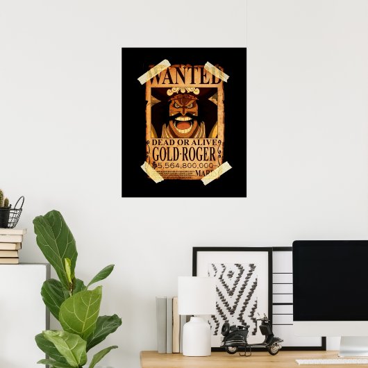 One Piece Gol D Roger bounty Poster (Thuiskantoor)