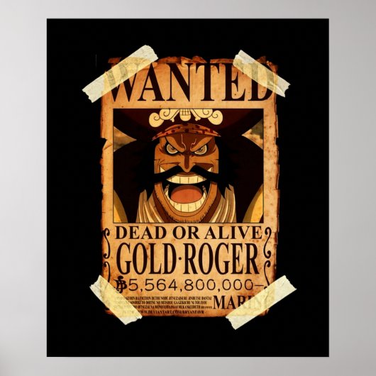 One Piece Gol D Roger bounty Poster (Voorkant)