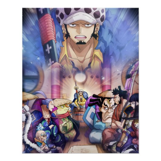 One piece, Law, Luffy en Captain Kid Perfect Poster (Voorkant)