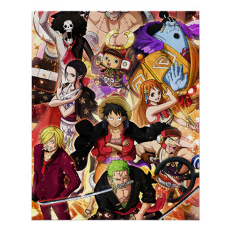 One piece, Law, Luffy en Captain Kid Perfect Poster