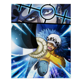 One piece, Law, Luffy en Captain Kid Perfect Poster