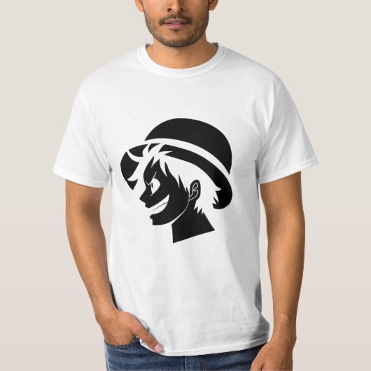 One Piece Luffy Straw Hat Pirate Silhouette Tees (Voorkant)
