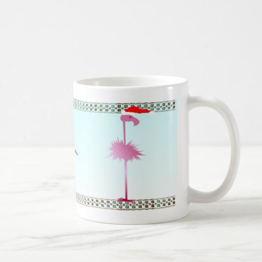 One Pink Kerstmis Flamingo Koffiemok (Rechts)
