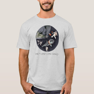 One Planet One Chance - Earth Day (Cartoon textuur T-shirt