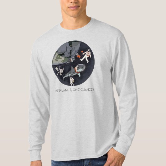 One Planet One Chance - Earth Day (Cartoon textuur T-shirt (Voorkant)
