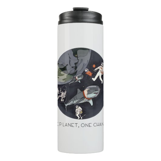 One Planet One Chance - Earth Day (Cartoon textuur Thermosbeker (Voorkant)