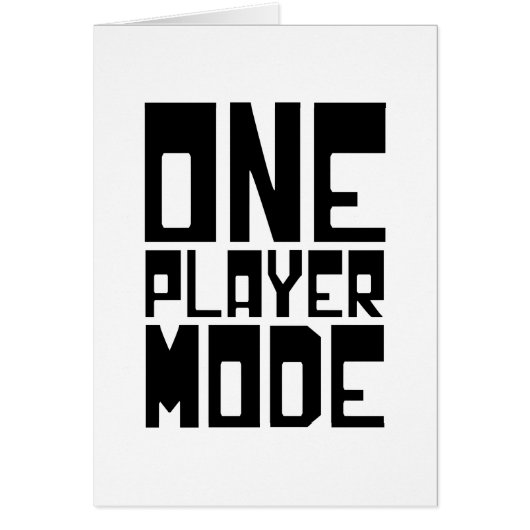 ONE PLAYER MODE KAART (Voorkant)