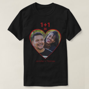 One Plus One EqualLogic Love, Red Heart, Custom Ph T-shirt