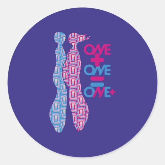 ONE PLUS ONE EQUALS ONE MORE BY MASANSER RONDE STICKER (Voorkant)