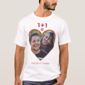 One Plus One is een gelijksoortige liefde, rood ha T-shirt (Voorkant)
