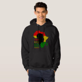 One Proud Black Man Black Geschiedenis Maand Vlag Hoodie (Voorkant volledig)