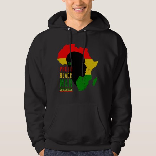 One Proud Black Man Black Geschiedenis Maand Vlag Hoodie (Voorkant)