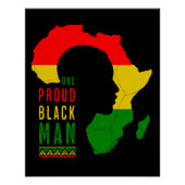 One Proud Black Man Black Geschiedenis Maand Vlag Perfect Poster (Voorkant)