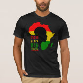 One Proud Black Man Black Geschiedenis Maand Vlag T-shirt (Voorkant)