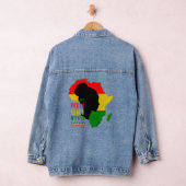 One Proud Black Woman Black Geschiedenis Maand Vla Denim Jacket (Hangar)