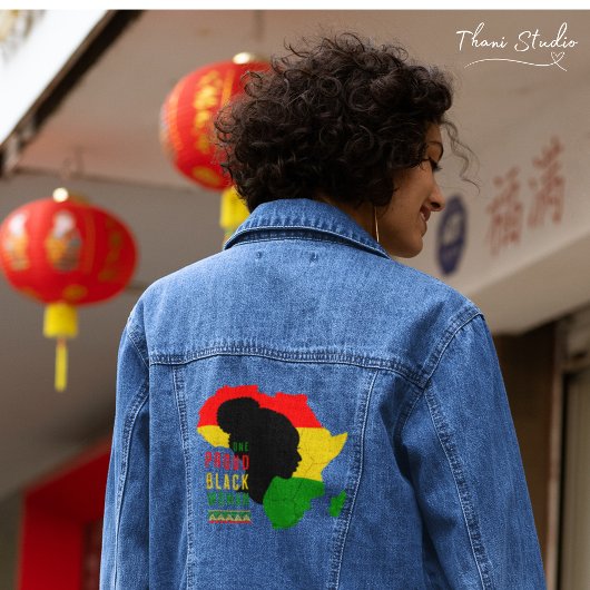 One Proud Black Woman Black Geschiedenis Maand Vla Denim Jacket