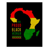 One Proud Black Woman Black Geschiedenis Maand Vla Perfect Poster (Voorkant)