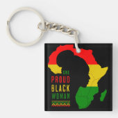 One Proud Black Woman Black Geschiedenis Maand Vla Sleutelhanger (Voorkant)