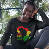 One Proud Black Woman Black Geschiedenis Maand Vla T-shirt