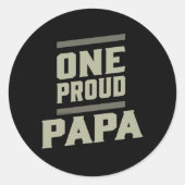 One Proud Papa Ronde Sticker (Voorkant)