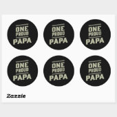 One Proud Papa Ronde Sticker (Vel)