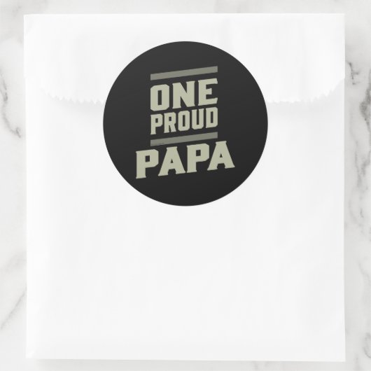 One Proud Papa Ronde Sticker (Tas)