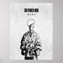 One Punch Man Saitama Minimalist Manga Poster