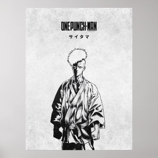 One Punch Man Saitama Minimalist Manga Poster (Voorkant)