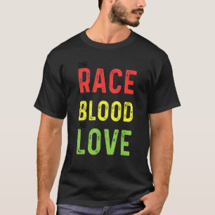 One Race Bloed Liefde Afrikaanse Roots Black Histo T-shirt