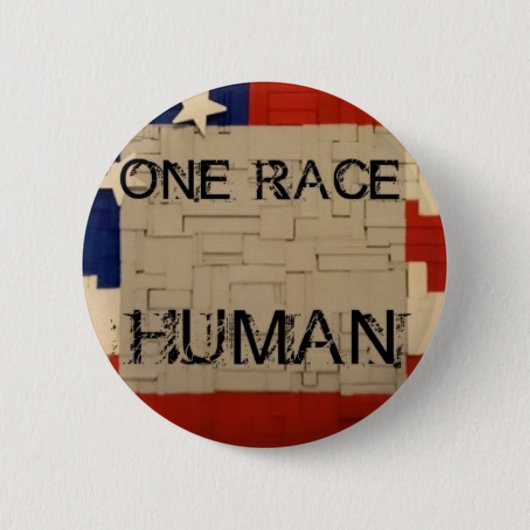 One Race Human Ronde Button 5,7 Cm (Voorkant)