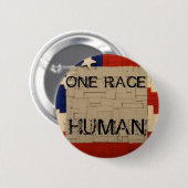 One Race Human Ronde Button 5,7 Cm (Voorkant /achterkant)