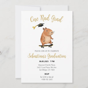 One Rad Afstudeerder Capybara Waterverf Afstudeerf Kaart