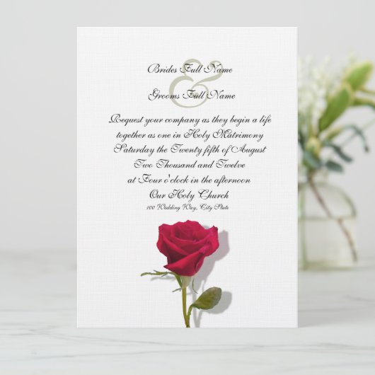 One Red Rose Kaart (Staand voorkant)